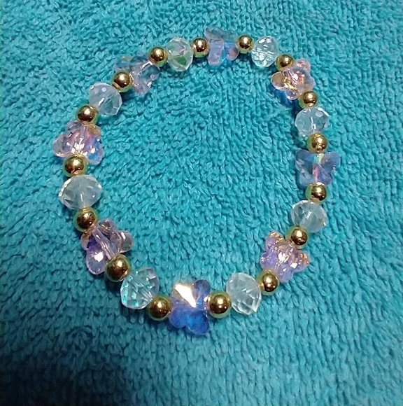 Aurora stretch beaded butterfly bracelet colorful - Picture 1 of 3